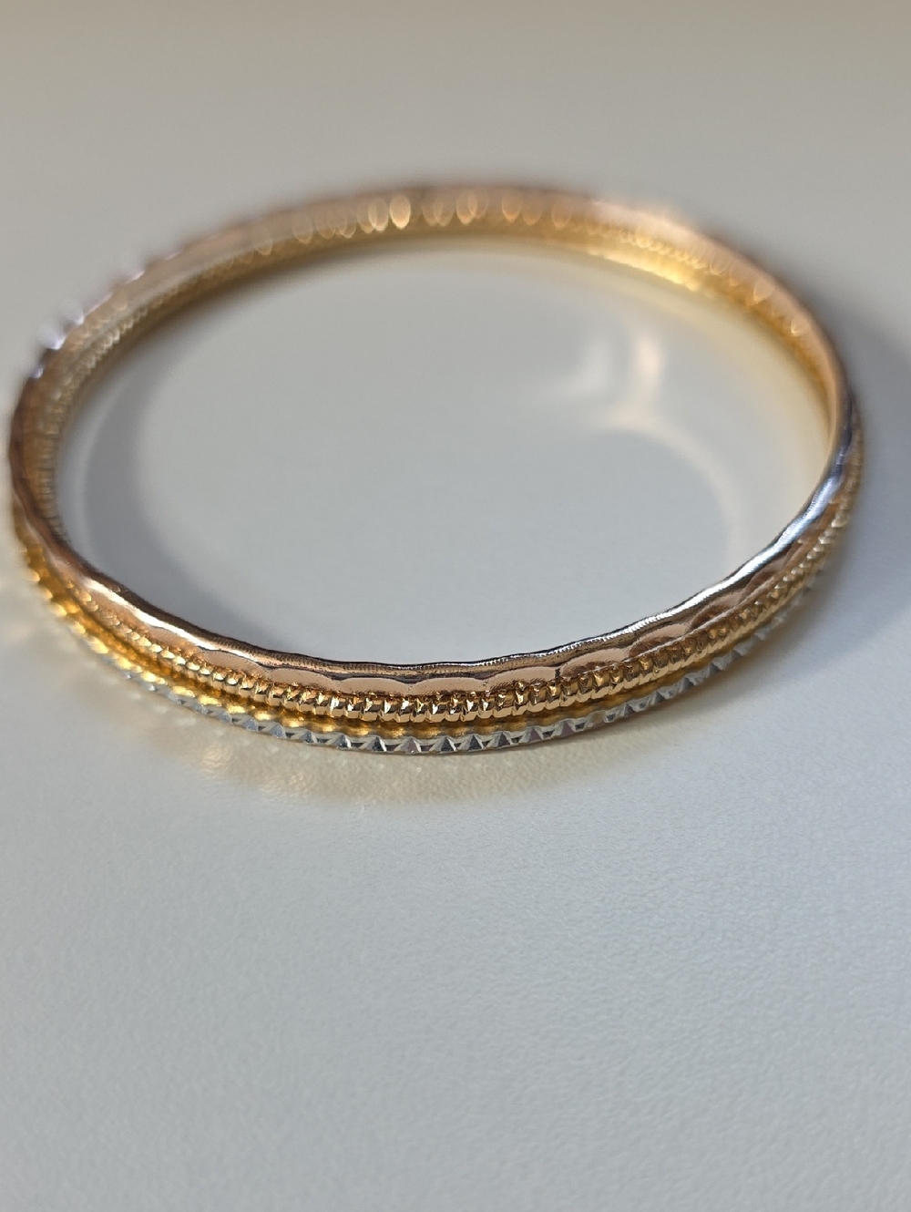 Gold Tone Multi-Stack Bangle Bracelet Set - Picture 5 of 6